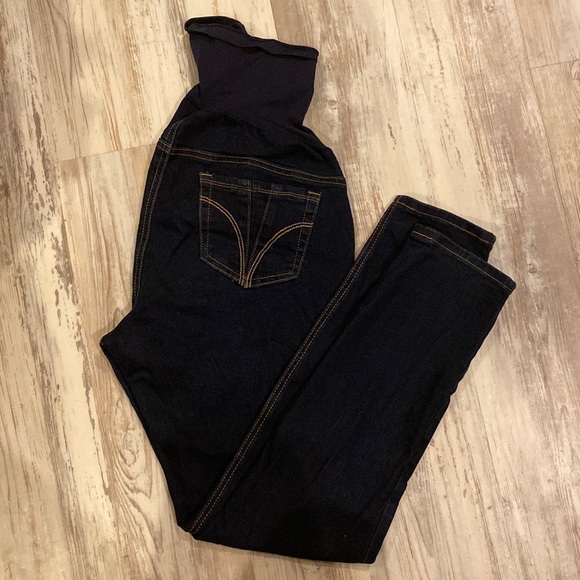 Maternity Size L Dark Stretchy Jeans - Picture 1 of 6